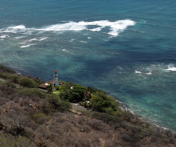 View Down to the Diamond Head Light House View Down to the Diamond Head Light House